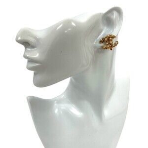 CHANEL Coco Mark GP Faux Pearl Earrings and Ear Cuffs, Gold, 32655